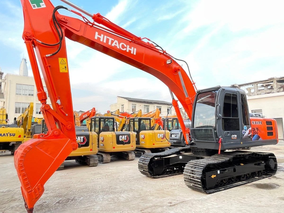Excavators For Sale 98 a blue logo with white background