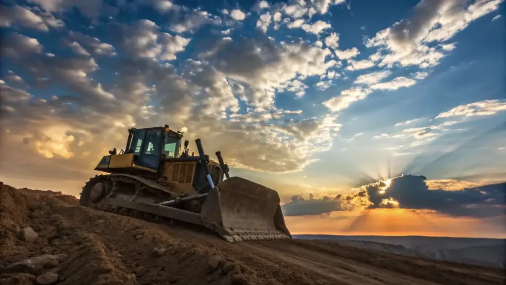What’s The Bulldozer Application? 8 A majestic scene of a bulldozer at work under a sk 1736412312810